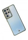Mey İthalat®  Samsung Galaxy S21 Ultra Kılıf Liva Lens Silikon - Yeşil