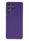 Mey İthalat®  Samsung Galaxy S21 Ultra Kılıf Nano içi Kadife Silikon - Mor
