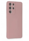 Mey İthalat®  Samsung Galaxy S21 Ultra Kılıf Nano içi Kadife Silikon - Pudra