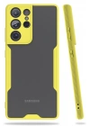 Mey İthalat®  Samsung Galaxy S21 Ultra Kılıf Platin Silikon - Sarı