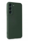 Mey İthalat®  Samsung Galaxy S22 Plus Kılıf Nano içi Kadife Silikon - Koyu Yeşil