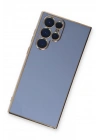 Mey İthalat®  Samsung Galaxy S22 Ultra Kılıf Volet Silikon - Mavi