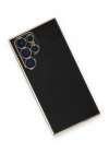 Mey İthalat®  Samsung Galaxy S22 Ultra Kılıf Volet Silikon - Siyah
