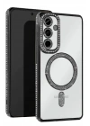 Mey İthalat®  Samsung Galaxy S23 FE Joke Simli Magneticsafe Kılıf - Siyah
