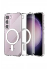 Mey İthalat®  Samsung Galaxy S23 Kılıf Magneticsafe Şeffaf Silikon - Şeffaf