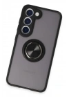Mey İthalat®  Samsung Galaxy S23 Kılıf Montreal Yüzüklü Silikon Kapak - Siyah