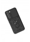 Mey İthalat®  Samsung Galaxy S23 Kılıf Pars Lens Yüzüklü Silikon - Siyah