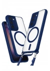 Mey İthalat®  Samsung Galaxy S23 Plus Kılıf Enka Magsafe Silikon Kılıf - Lacivert