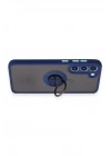 Mey İthalat®  Samsung Galaxy S23 Plus Kılıf Montreal Yüzüklü Silikon Kapak - Lacivert
