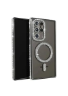 Mey İthalat®  Samsung Galaxy S23 Ultra Joke Simli Magneticsafe Kılıf - Siyah