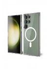 Mey İthalat®  Samsung Galaxy S23 Ultra Kılıf Magneticsafe Şeffaf Silikon - Şeffaf