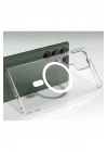 Mey İthalat®  Samsung Galaxy S23 Ultra Kılıf Magneticsafe Şeffaf Silikon - Şeffaf