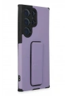 Mey İthalat®  Samsung Galaxy S23 Ultra Kılıf Mega Standlı Silikon - Lila