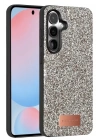Mey İthalat®  Samsung Galaxy S24 Bright Simli Kapak - Gümüş