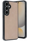 Mey İthalat®  Samsung Galaxy S24 FE Kılıf Aras Deri Kapak - Pudra