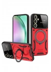 Mey İthalat®  Samsung Galaxy S24 FE Kılıf Joy Lens Standlı Kapak - Kırmızı