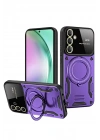 Mey İthalat®  Samsung Galaxy S24 FE Kılıf Joy Lens Standlı Kapak - Mor
