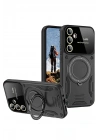 Mey İthalat®  Samsung Galaxy S24 FE Kılıf Joy Lens Standlı Kapak - Siyah