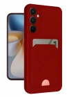 Mey İthalat®  Samsung Galaxy S24 FE Kılıf Kelvin Kartvizitli Silikon - Kırmızı