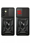 Mey İthalat®  Samsung Galaxy S24 FE Pars Lens Yüzüklü Silikon - Lacivert