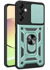 Mey İthalat®  Samsung Galaxy S24 FE Pars Lens Yüzüklü Silikon - Yeşil