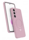 Mey İthalat®  Samsung Galaxy S24 FE Regal Magsafe Standlı Kapak - Açık Pembe