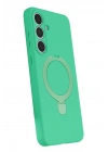Mey İthalat®  Samsung Galaxy S24 FE Regal Magsafe Standlı Kapak - Yeşil