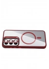 Mey İthalat®  Samsung Galaxy S24 FE Remim Lensli Magsafe Standlı Kapak - Bordo