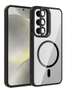 Mey İthalat®  Samsung Galaxy S24 FE Remim Lensli Magsafe Standlı Kapak - Siyah