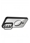 Mey İthalat®  Samsung Galaxy S24 FE Remim Lensli Magsafe Standlı Kapak - Siyah