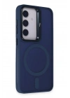 Mey İthalat®  Samsung Galaxy S24 Flet Lens Magsafe Kapak - Lacivert
