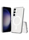 Mey İthalat®  Samsung Galaxy S24 Kılıf Magneticsafe Şeffaf Silikon - Şeffaf