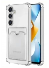 Mey İthalat®  Samsung Galaxy S24 Plus Kılıf Kart Şeffaf Silikon - Şeffaf