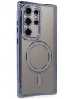Mey İthalat®  Samsung Galaxy S24 Ultra Kılıf Joke Simli Magneticsafe Kılıf - Mavi