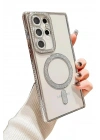 Mey İthalat®  Samsung Galaxy S24 Ultra Kılıf Joke Simli Magneticsafe Kılıf - Mavi