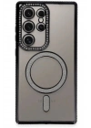 Mey İthalat®  Samsung Galaxy S24 Ultra Kılıf Joke Simli Magneticsafe Kılıf - Siyah