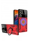 Mey İthalat®  Samsung Galaxy S24 Ultra Kılıf Joy Lens Standlı Kapak - Kırmızı