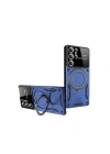 Mey İthalat®  Samsung Galaxy S24 Ultra Kılıf Joy Lens Standlı Kapak - Lacivert