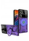 Mey İthalat®  Samsung Galaxy S24 Ultra Kılıf Joy Lens Standlı Kapak - Mor