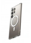 Mey İthalat®  Samsung Galaxy S24 Ultra Kılıf Magneticsafe Şeffaf Silikon - Şeffaf