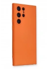 Mey İthalat®  Samsung Galaxy S24 Ultra Kılıf Nano içi Kadife Silikon - Turuncu