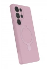 Mey İthalat®  Samsung Galaxy S24 Ultra Regal Magsafe Standlı Kapak - Açık Pembe