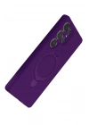 Mey İthalat®  Samsung Galaxy S24 Ultra Regal Magsafe Standlı Kapak - Derin Mor