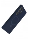 Mey İthalat®  Samsung Galaxy S24 Ultra Regal Magsafe Standlı Kapak - Lacivert