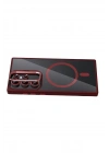 Mey İthalat®  Samsung Galaxy S24 Ultra Remim Lensli Magsafe Standlı Kapak - Bordo