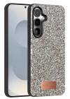 Mey İthalat®  Samsung Galaxy S25 Bright Simli Kapak - Gümüş