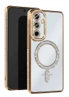 Mey İthalat®  Samsung Galaxy S25 Edge Joke Simli Magneticsafe Kılıf - Gold