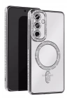 Mey İthalat®  Samsung Galaxy S25 Edge Joke Simli Magneticsafe Kılıf - Gümüş