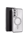 Mey İthalat®  Samsung Galaxy S25 Edge Joke Simli Magneticsafe Kılıf - Gümüş
