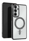 Mey İthalat®  Samsung Galaxy S25 Edge Joke Simli Magneticsafe Kılıf - Siyah